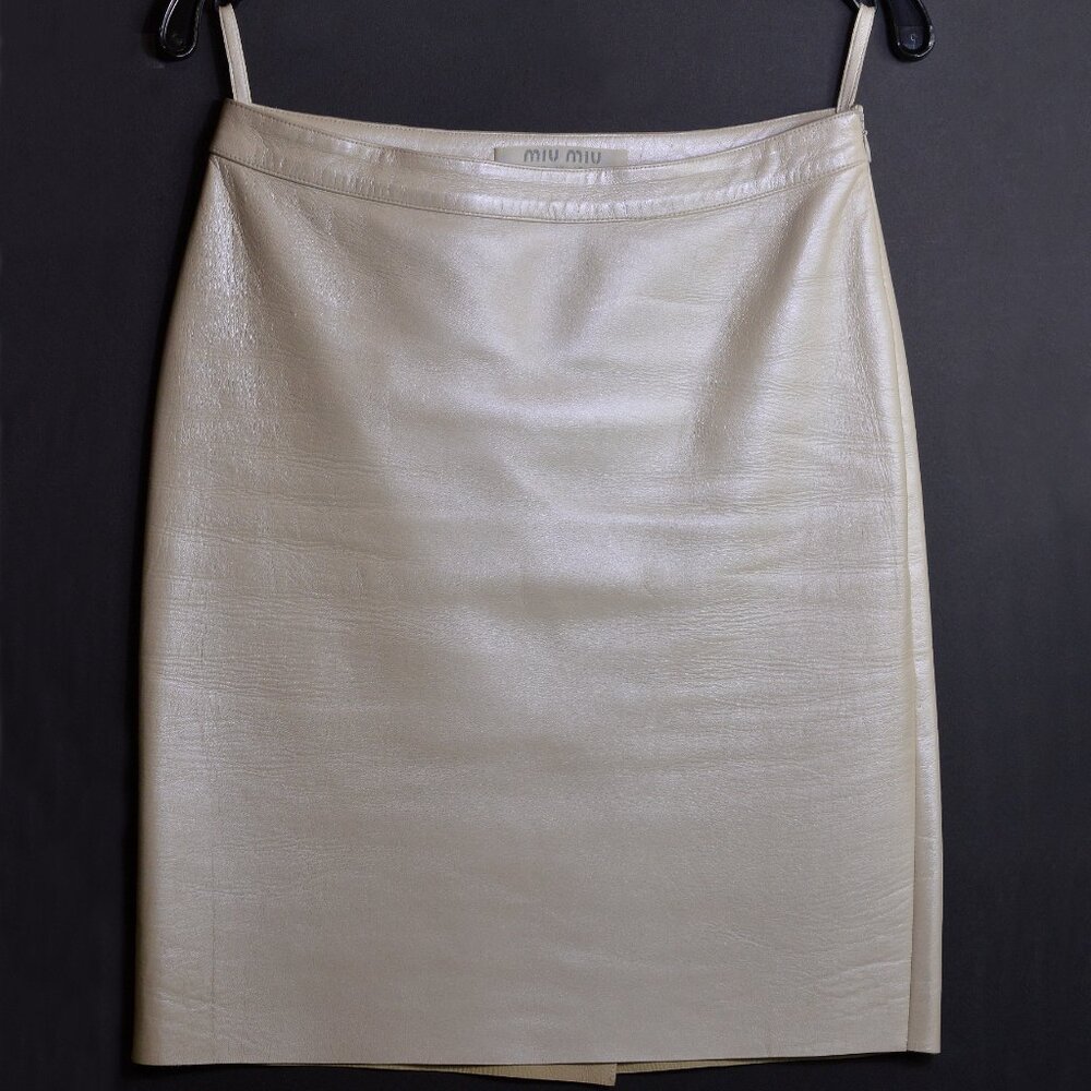 Miu Miu Italy Leather Skirt